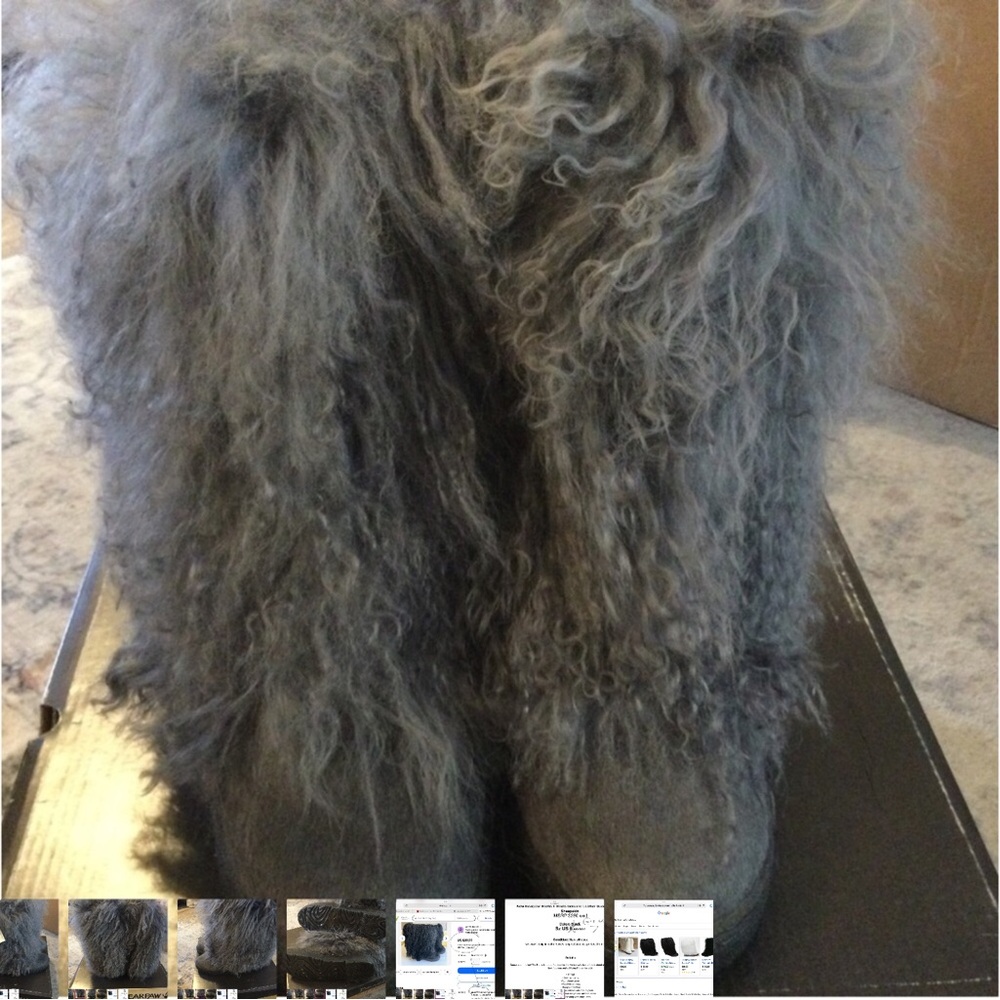 Womens NIB BearPaw Cow Hair Sheepskin Boots Size 5